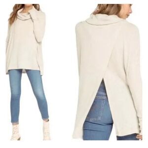 NWT Free People Juicy Long Sleeve Waffle Knit Top Size XS in Stone‎ Cold